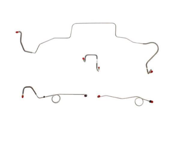 BLH128OM68-69 Mopar B-Body, Power Disc Brakes, Left Ported Master Cylinder, Right Front to Fender then Rises 4.5" Above Bell housing then routes UNDER Frame Rail, DANA Axle; Complete Brake Line and Hose Kit; SteelSSTubes