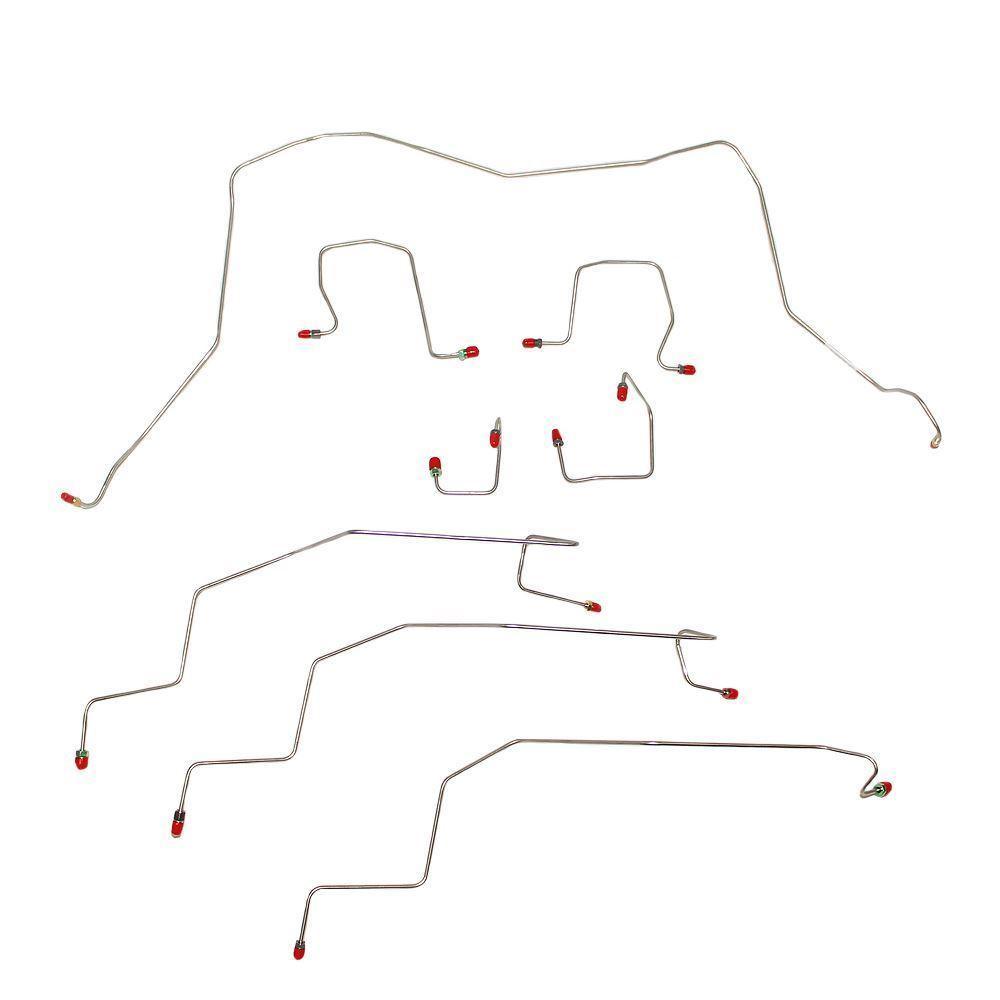 BLH73- 01-02 Ram 2500 4wd, Automatic Trans, 4w Disc, Reg Cab/Long Bed; Complete Brake Line & Hose Kit; Stainless - SSTubes