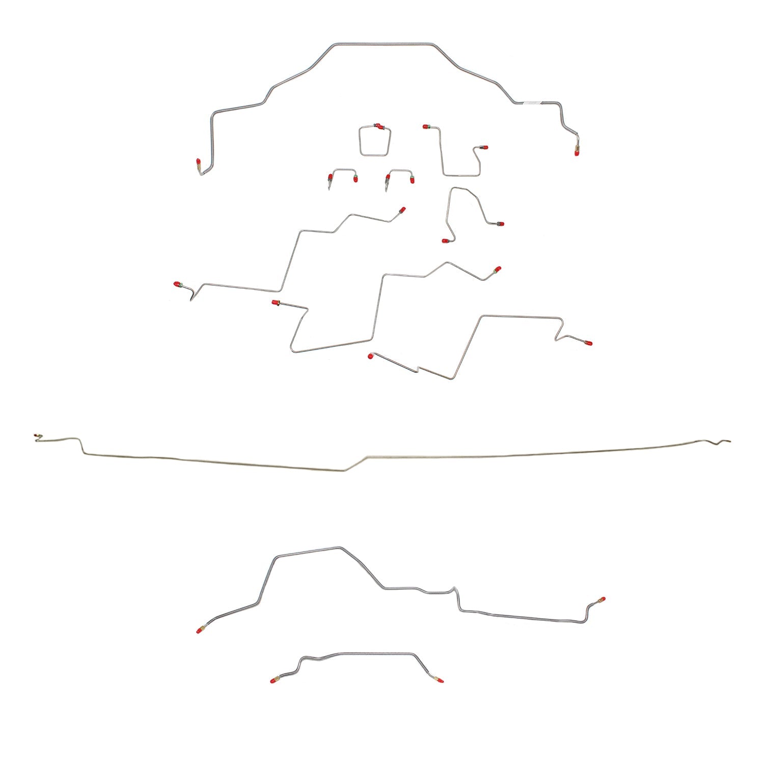 98-01 Ram 2500; Ext Cab, Long Bed, AWABS, 2WD, Manual Transmission; Complete Brake Line Kit; Stainless - SSTubes