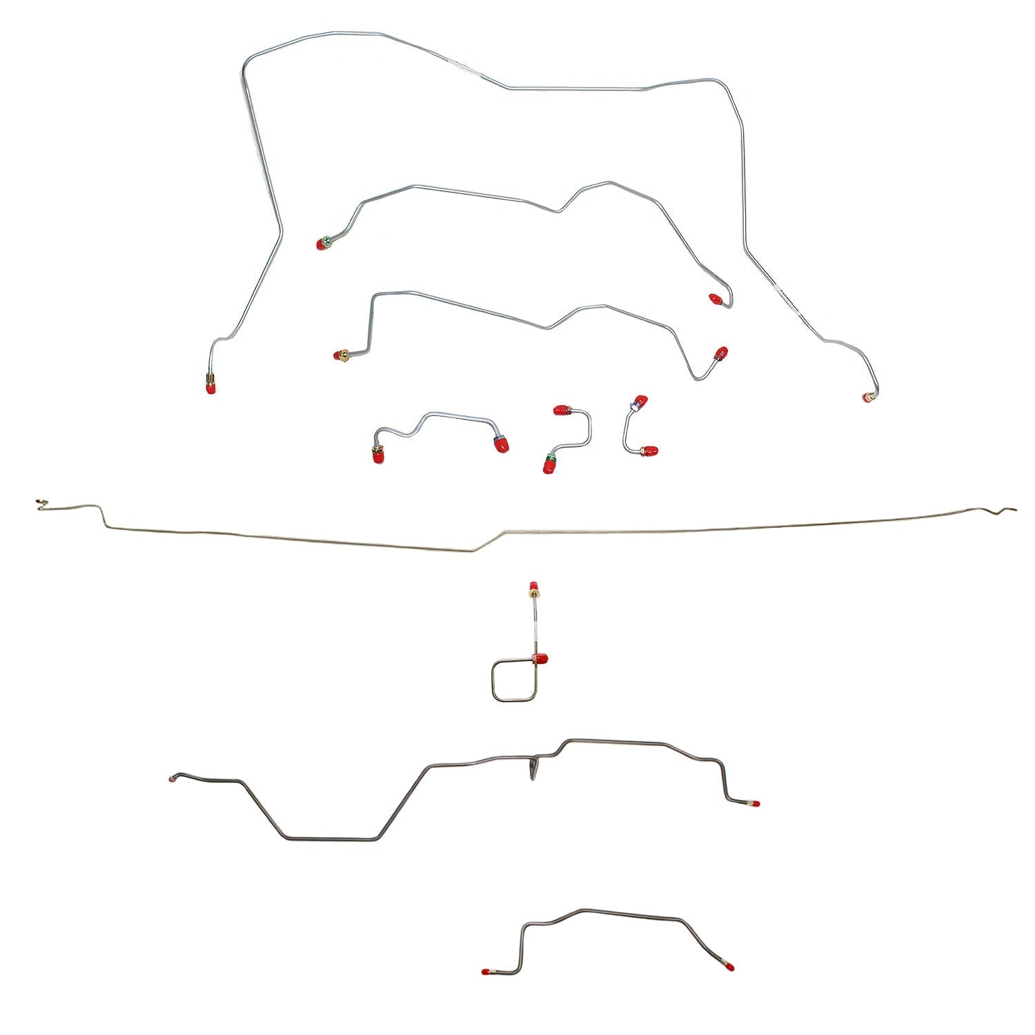 CBK0163OM - 95-97 Ram 3500, 4WD, Rear ABS, Ext Cab, Long Bed Brake Line Kit; Steel - SSTubes