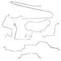 CBK0169OM - 94-97 Ram 1500, 4 WD, All ABS, Reg Cab, Long Bed Brake Line Kit; Steel - SSTubes