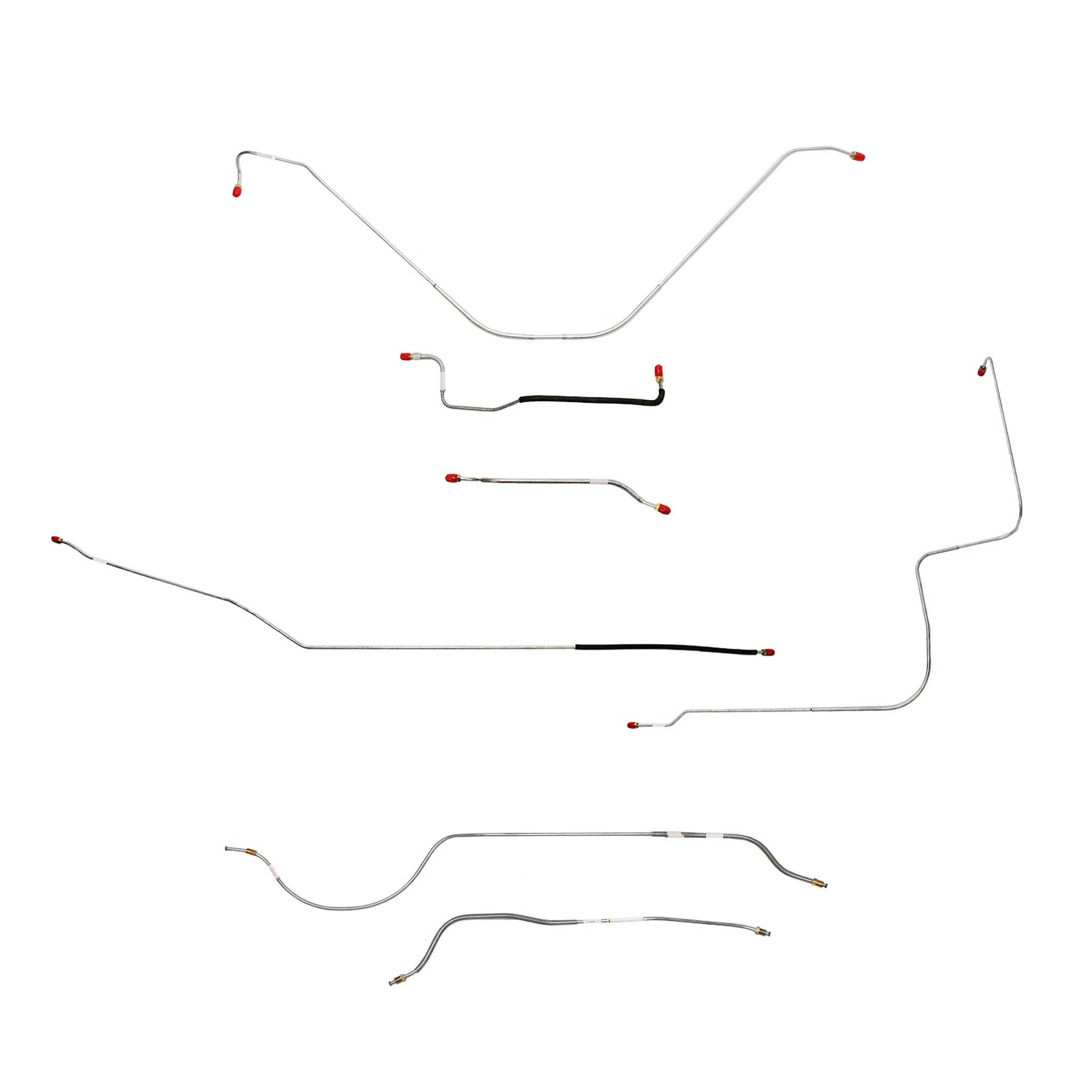 55 Thunderbird, Standard Brakes, Brake Line Set; Stainless - SSTubes