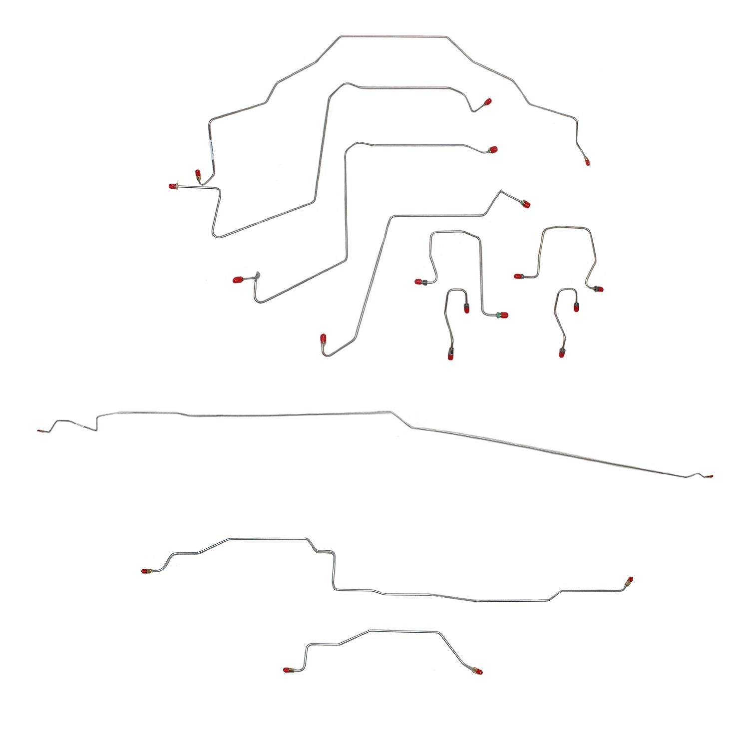 98-01 RAM 1500, 2WD, REAR ABS, QUAD CAB, SHORT BED BRAKE LINE KIT; STEEL - SSTubes