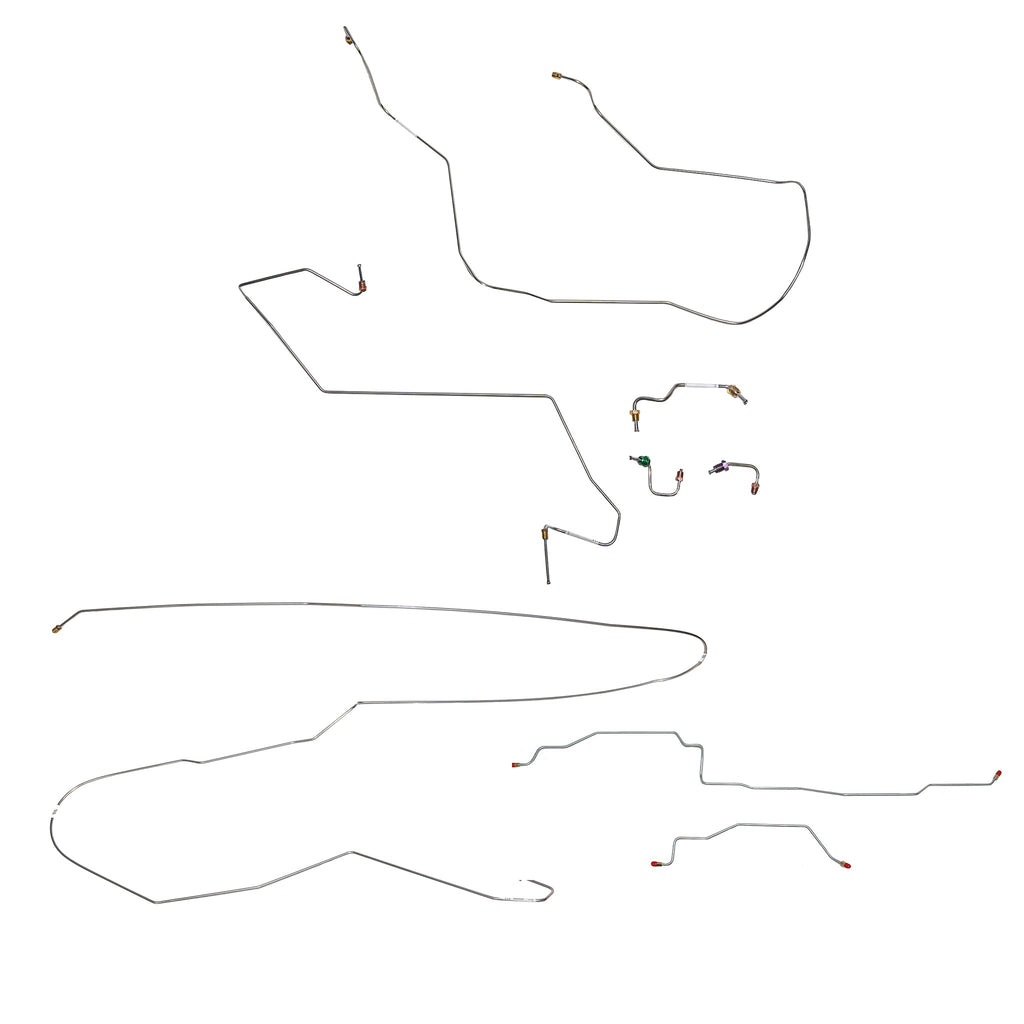 94-95 Ram 1500, 4WD, RWABS, Drum; Complete Brake Line Kit; Stainless - SSTubes