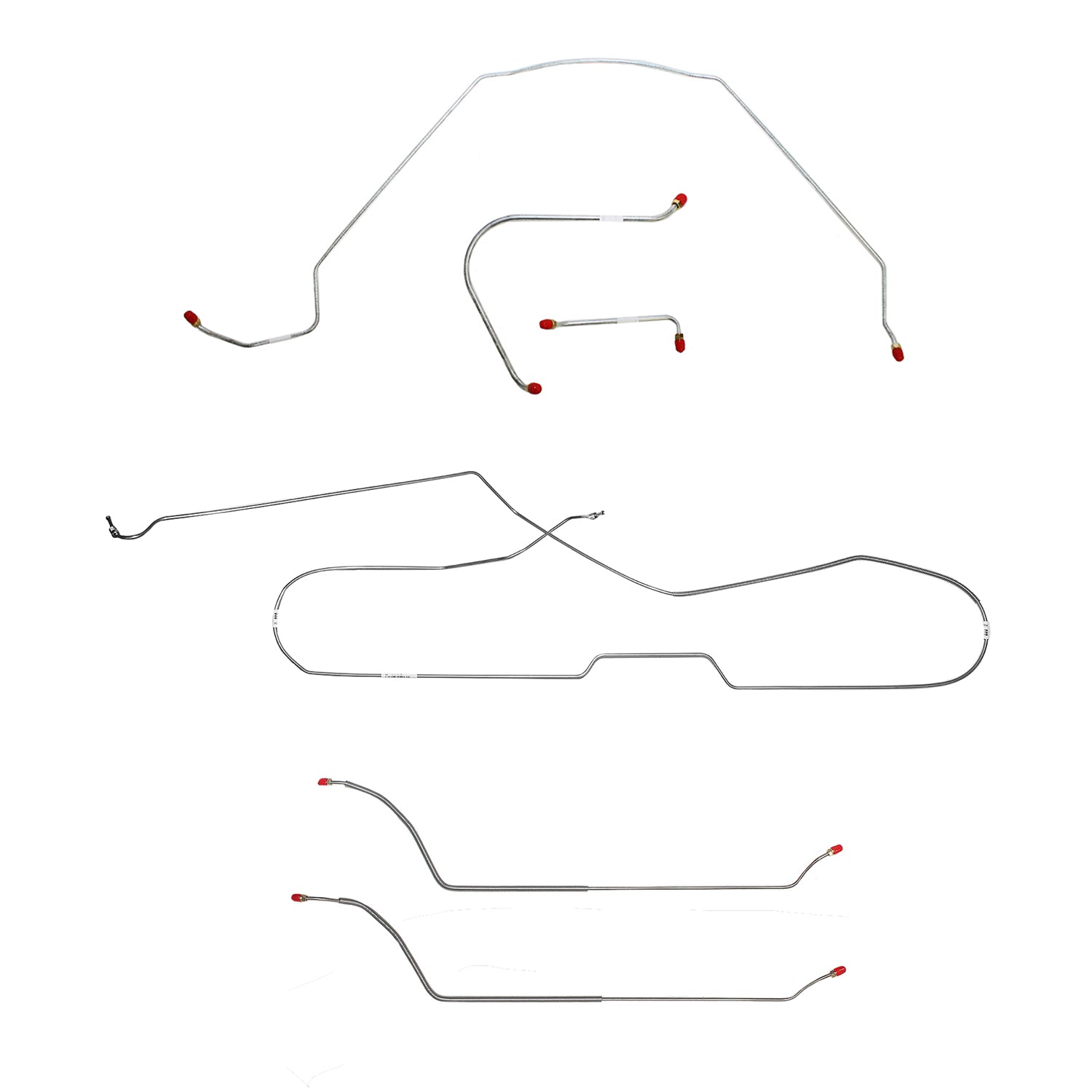 CBK0260SS- 64 Chevy Malibu Hardtop with Manual Drum Brakes, Complete Brake Line Kit; Stainless - SSTubes