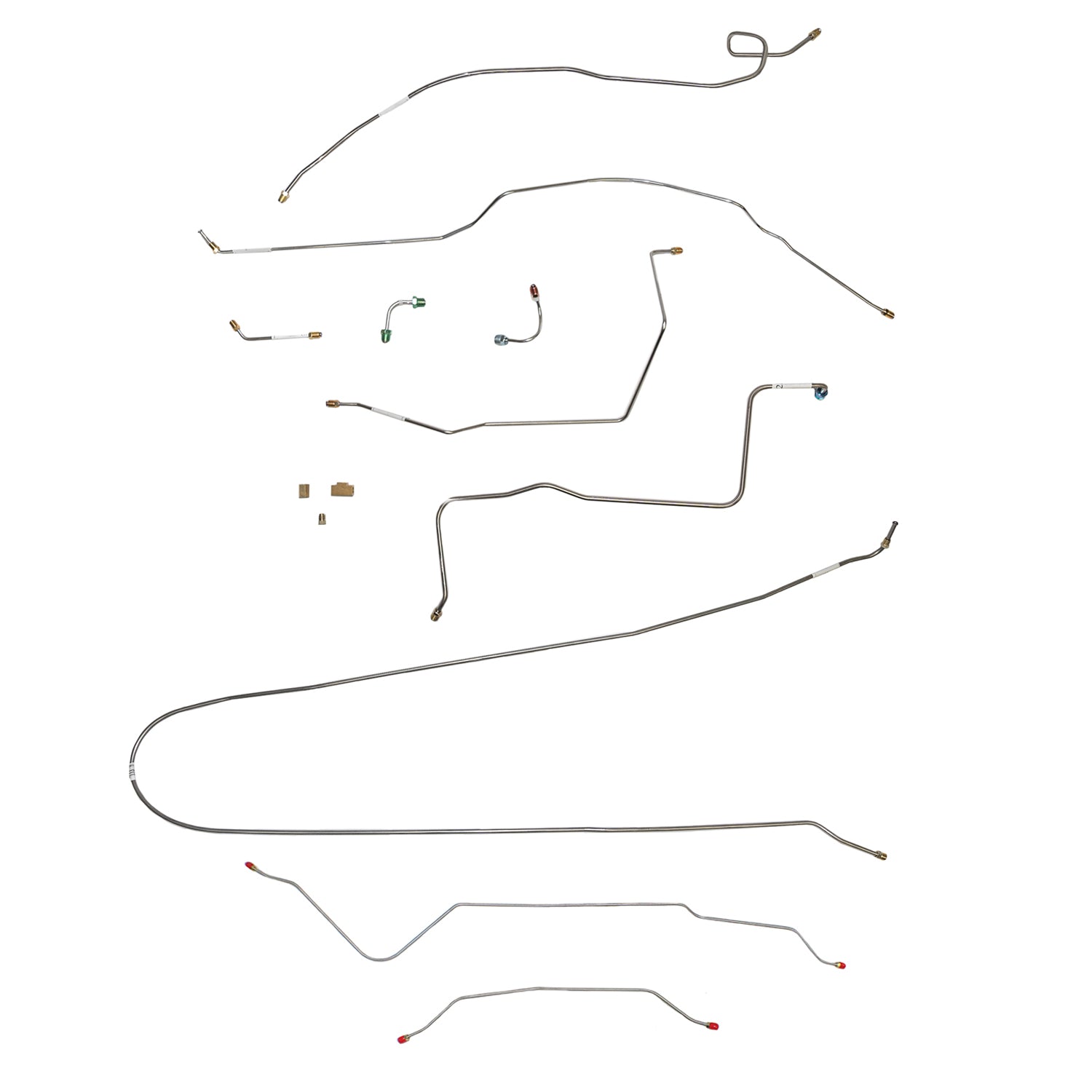 CBK0368SS- 67-70 Chevy C10 Short Bed, Coil Spring Suspension, Power Disc Brake Line Conversion Kit; Stainless - SSTubes