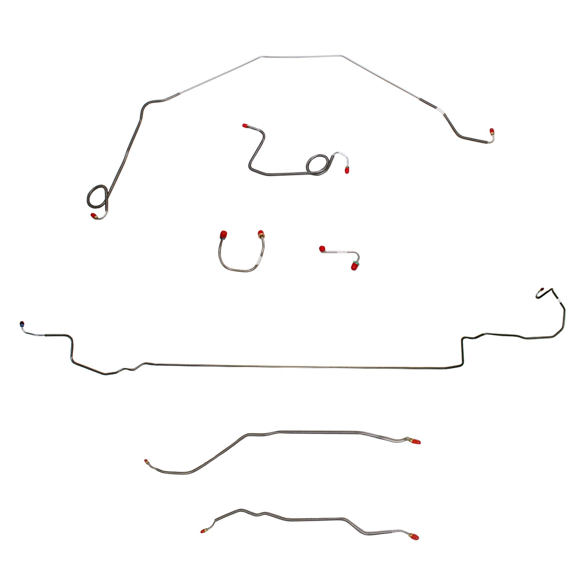 1971-73 Chevy Nova w/ Power Drum Brakes, Rear Drum; Complete Brake Line Kit; Stainless - SSTubes