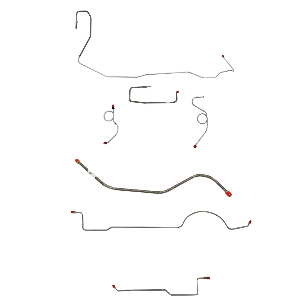 1970-71 MOPAR  E-body w/ Power Drum, Right Front Under Frame, 8-3/4'' or Dana Axle; Complete Brake Line Kit; Steel - SSTubes
