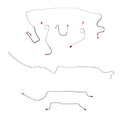 1968-69 MOPAR A-body w/ Standard Drum, 8-3/4'' Axle; Complete Brake Line Kit; Steel - SSTubes