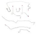 1968-69 MOPAR A-body w/ Power Drum, Dana Axle; Complete Brake Line Kit; Steel - SSTubes