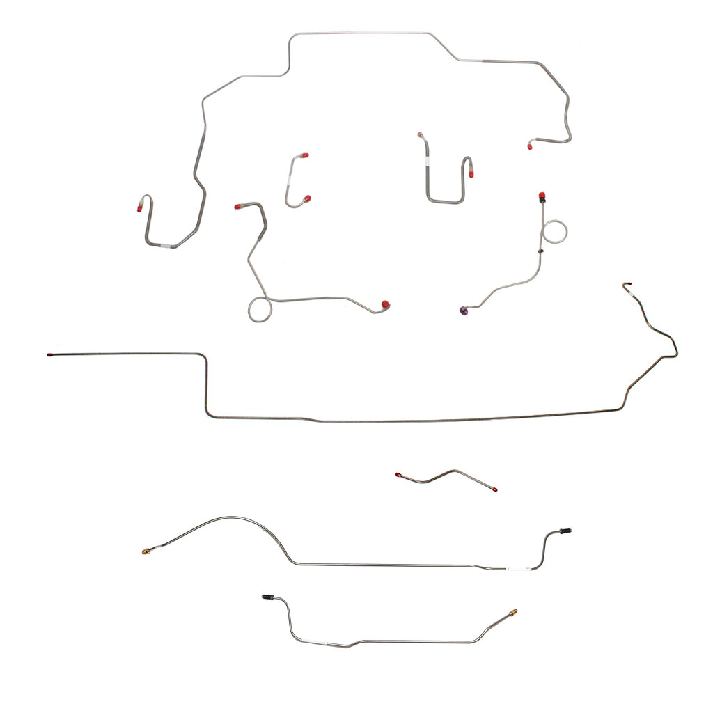 1968-69 MOPAR B-body w/ Power Disc, 8-3/4'' Axle; Complete Brake Line Kit; Stainless - SSTubes