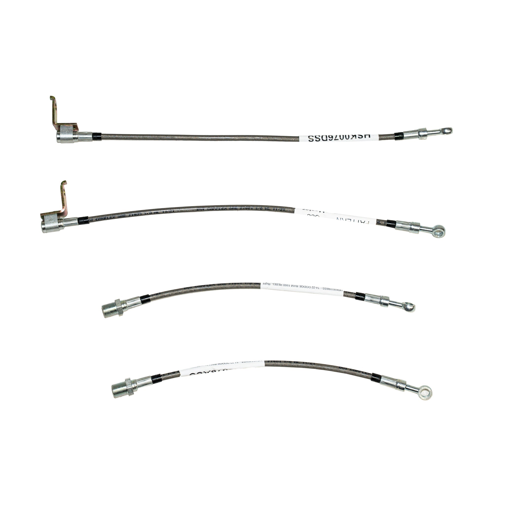 2014-22 Dodge Ram 1500 Rebel; Complete Brake Hose Kit; Braided Stainless - SSTubes