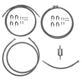 QFF0019SS- 01-03 GM 2500HD / 3500, Ext Cab with Gas Engine; Complete Braided Stainless Fuel line Kit - SSTubes