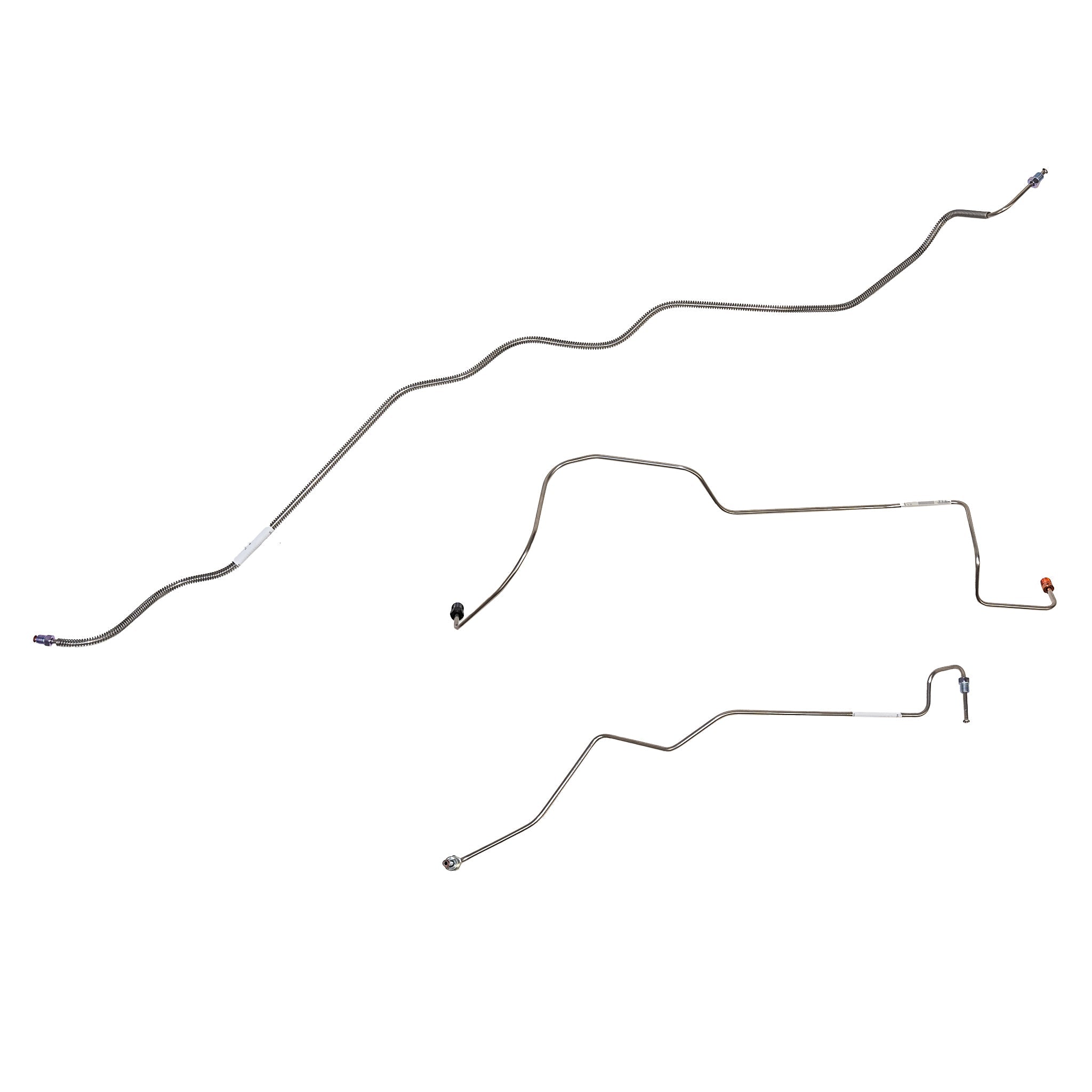 90-97 Ford F-250/F-350 without Load Leveling Front Brake Line Kit; Steel - SSTubes