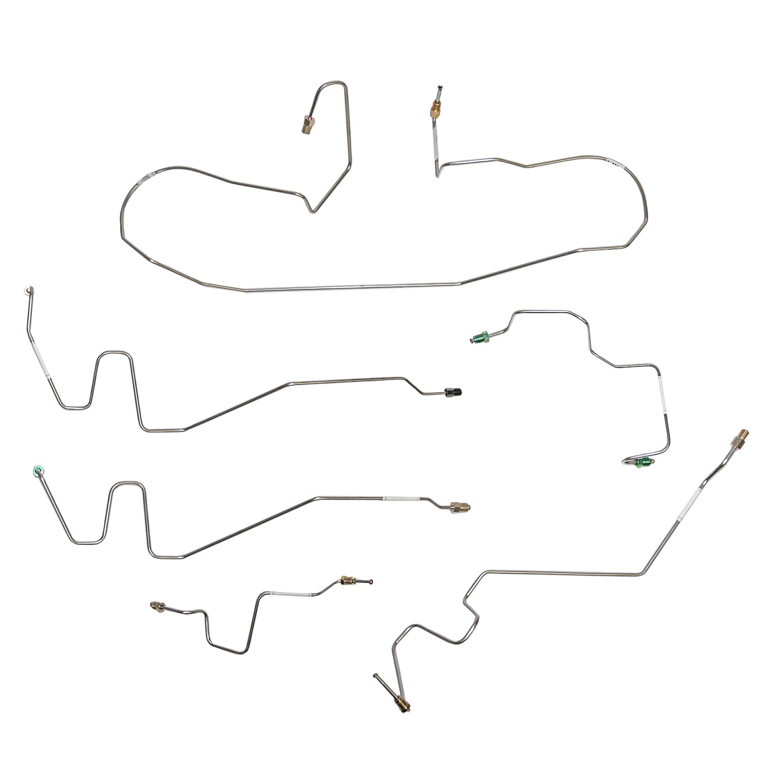 06-09 Ram 1500 (MegaCab ONLY) 2500/3500 4wd, AWABS with FINE thread at the ABS, Front Brake Line Kit; Stainless - SSTubes