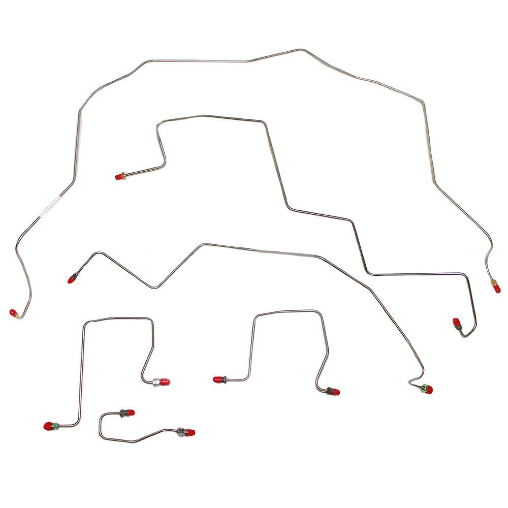 WKT9807OM- 98-02 Ram 2500, 3500 4wd, RWABS, Front Brake Line Kit; Steel - SSTubes